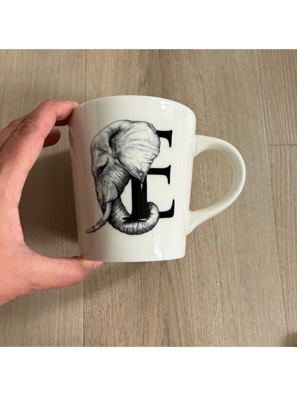 Williams Sonoma NWOT Rory Dobner Mighty Alphabet Elephant "E" Mug